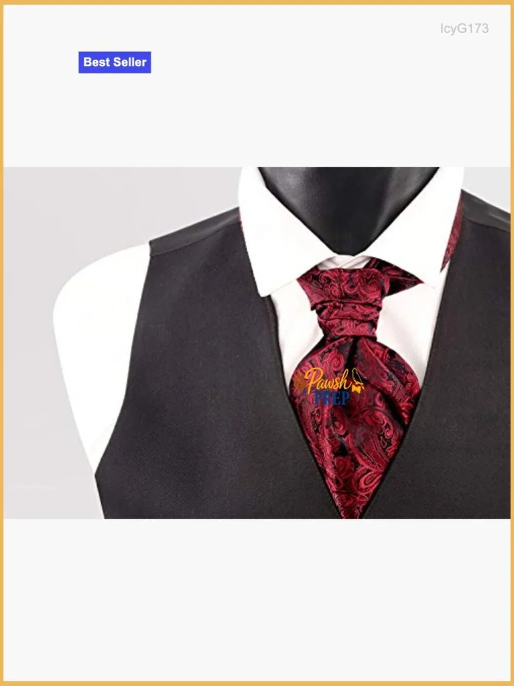 Men's Self-Tied Cravat Ascot Tie and Pocket Square Set